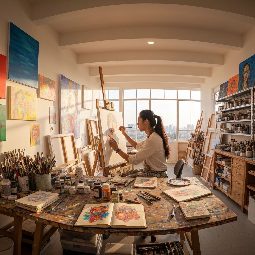 Sutapa Biswas in studio